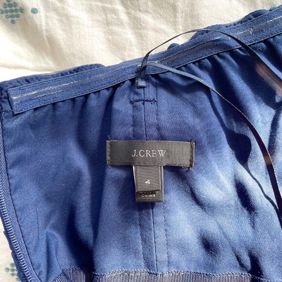 J. Crew Tulle Pleated Dress - Navy - Picture 6 of 8